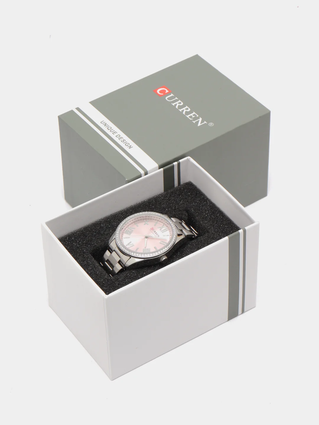 Серебряный женские наручные часы Curren 9088 в подарочной упаковке