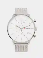 Серый металлик мужские наручные часы Curren 8339 с хронографом в подарочной упаковке