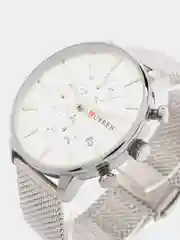 Серый металлик мужские наручные часы Curren 8339 с хронографом в подарочной упаковке