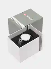 Серебряный женские наручные часы Curren 9056 в подарочной упаковке