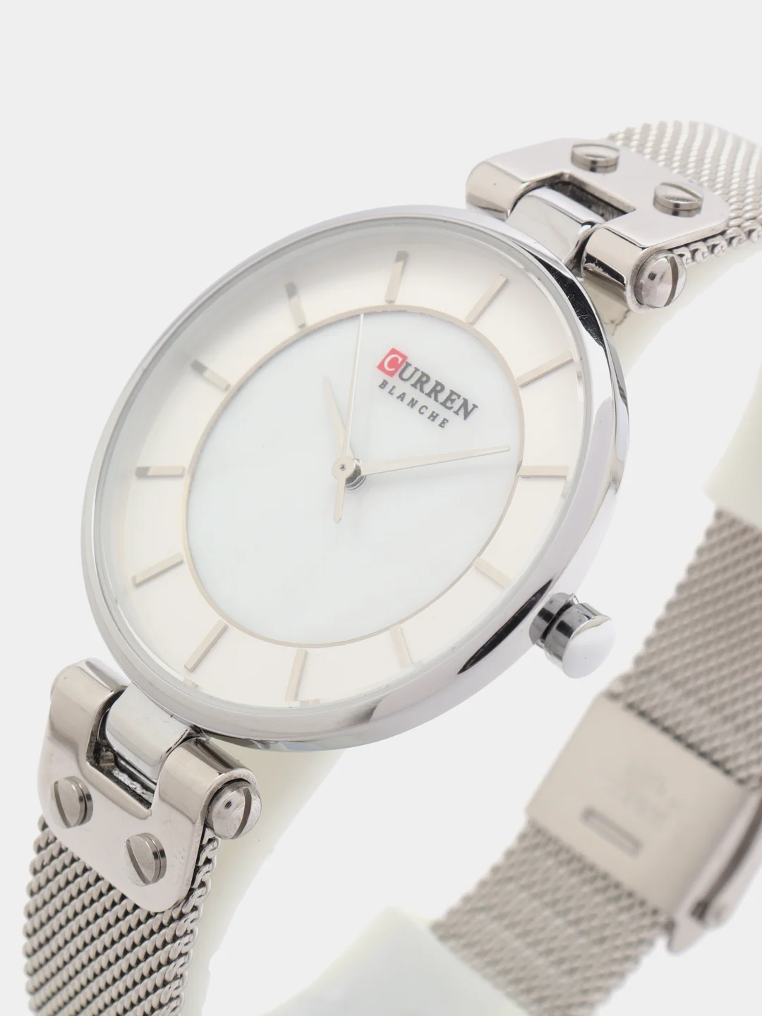 Серебряный женские наручные часы Curren 9056 в подарочной упаковке