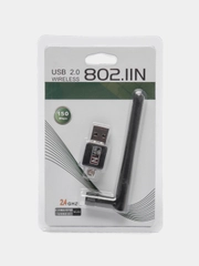 Беспроводной WI-FI USB адаптер с антенной 802.11B/G/N, 150Мбит/сек