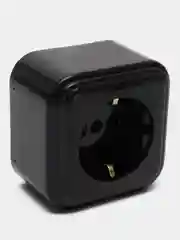 Розетка 1-местная с заземляющим контактом, 250В, 16А,черный,39690