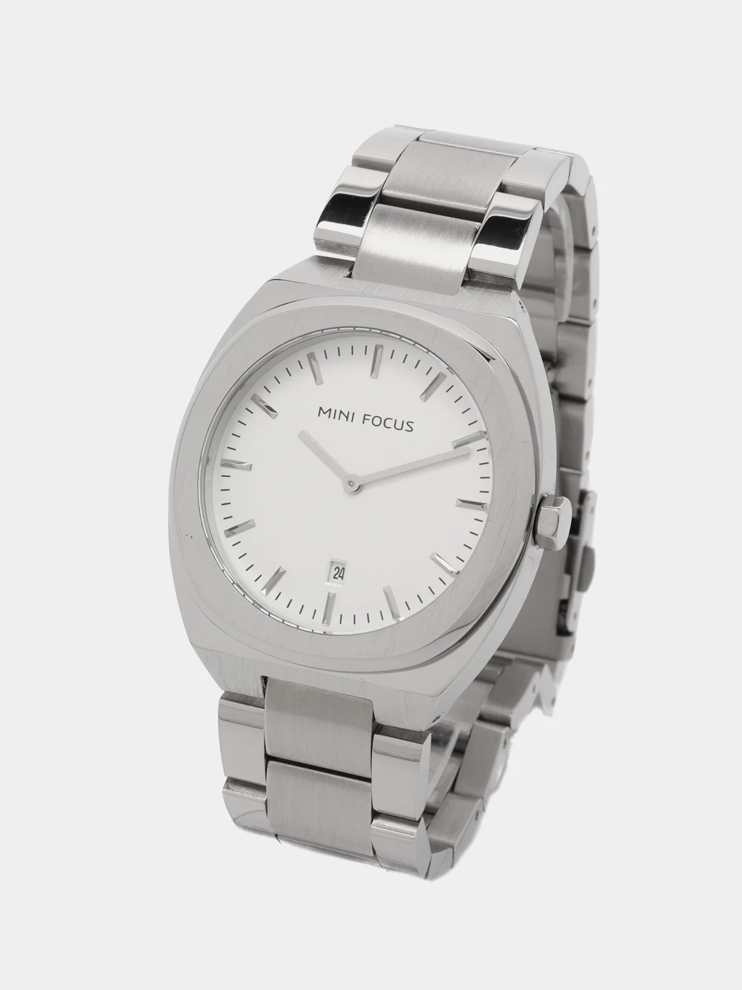 Серебряный мужские наручные часы Mini Focus MF0319G с календарём, в подарочной упаковке