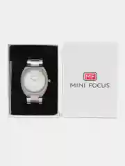 Серебряный мужские наручные часы Mini Focus MF0319G с календарём, в подарочной упаковке