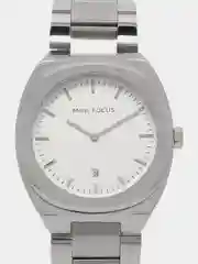 Серебряный мужские наручные часы Mini Focus MF0319G с календарём, в подарочной упаковке