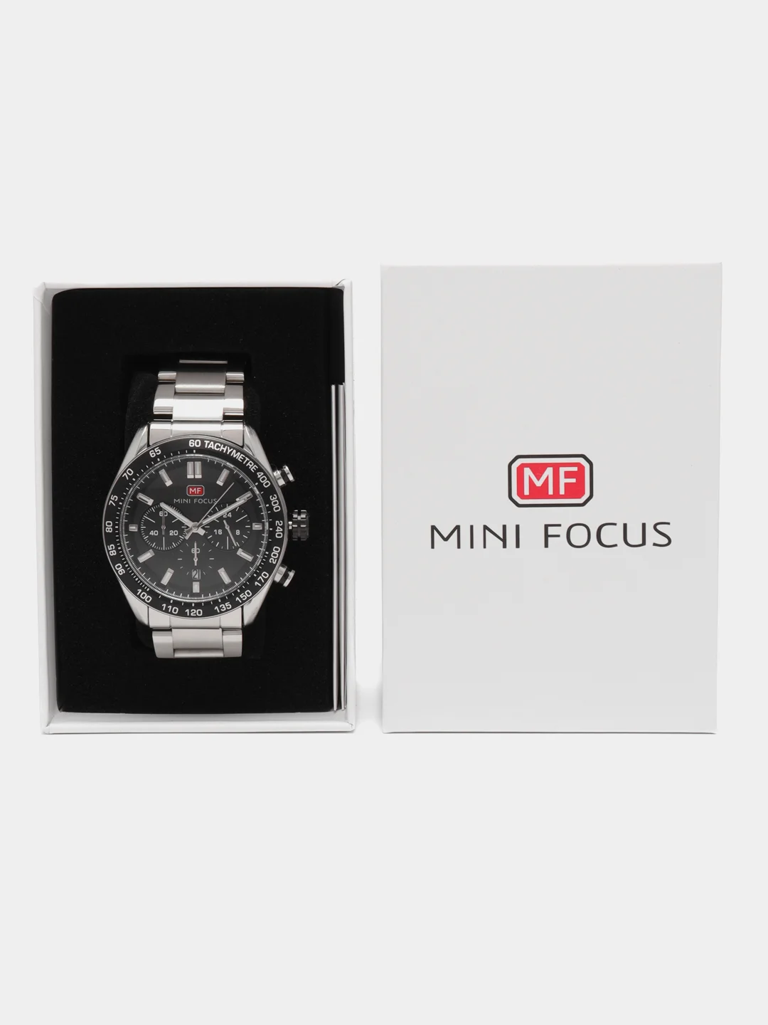 Черный мужские наручные часы Mini Focus MF0403G, с хронографом, в подарочной упаковке