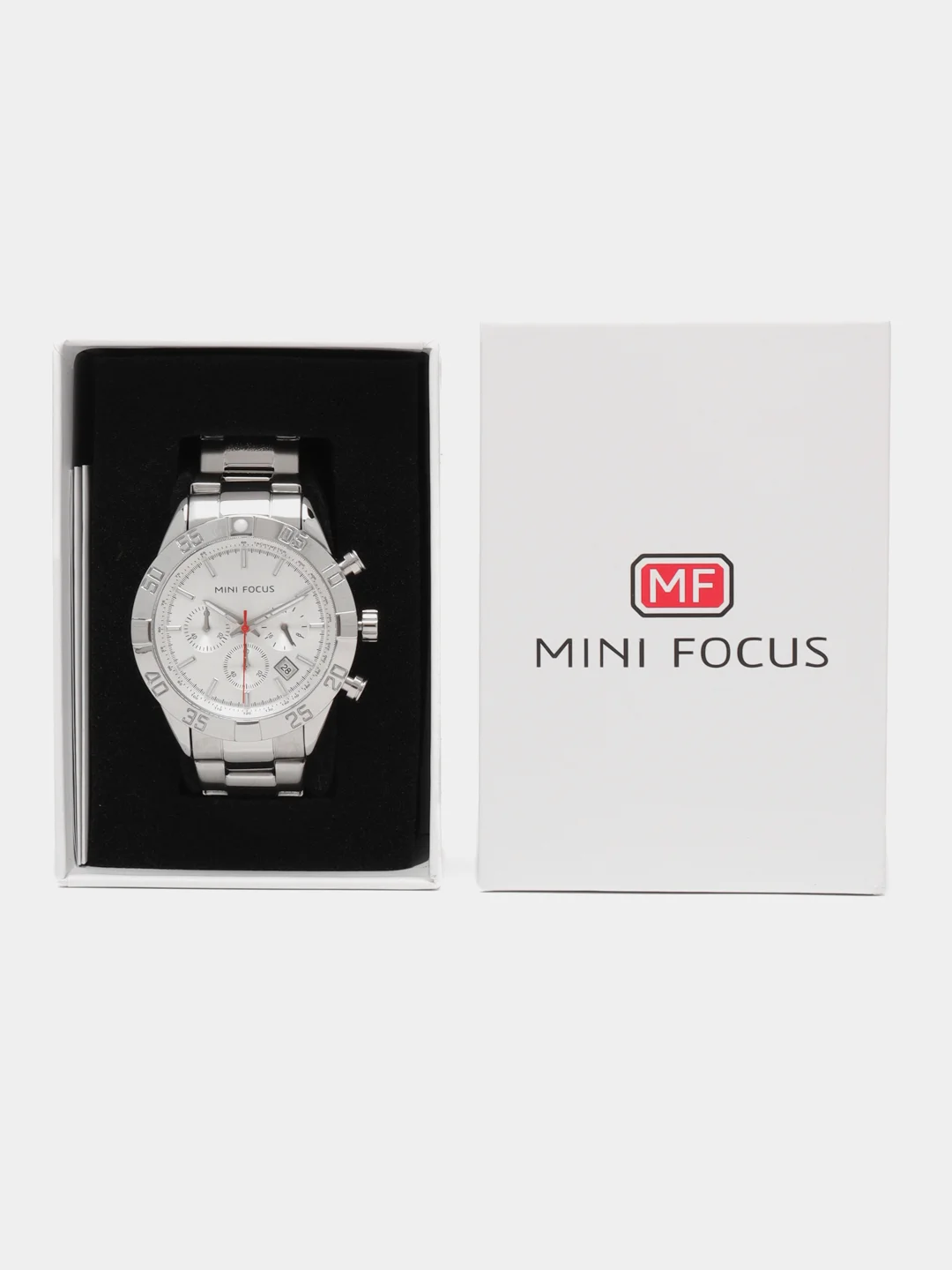 Серебряный мужские наручные часы Mini Focus MF0416G с хронографом