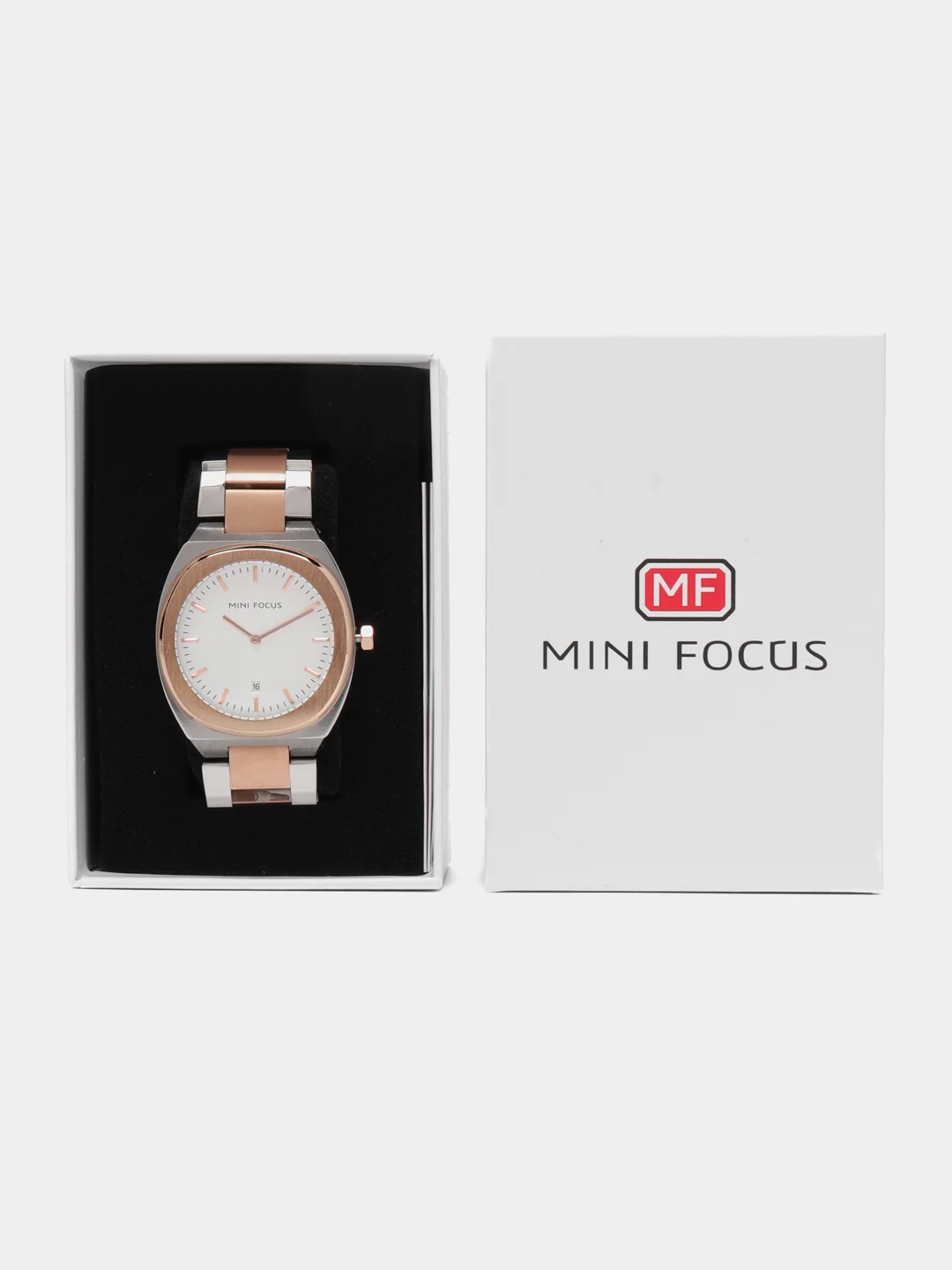 Золотой мужские наручные часы Mini Focus MF0319G с календарём, в подарочной упаковке