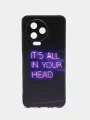 Серый силиконовый чехол для Infinix NOTE 12 PRO 4G / NOTE 12 2023, с принтом, с рисунком (Инфиникс Нот 12 Про 4 джи / 12 2023)