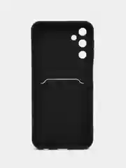 Черный силиконовый чехол Samsung Galaxy A24 Самсунг Галакси А24, с карманом для карт