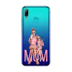 Тёмно-розовый чехол на Honor 10 Lite/Huawei P Smart 2019 / Хонор 10 Лайт прозрачный, с рисунком