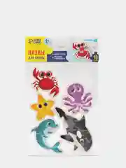 Голубой набор игрушек для ванны из EVA фигурки для купания стикеры в ванную