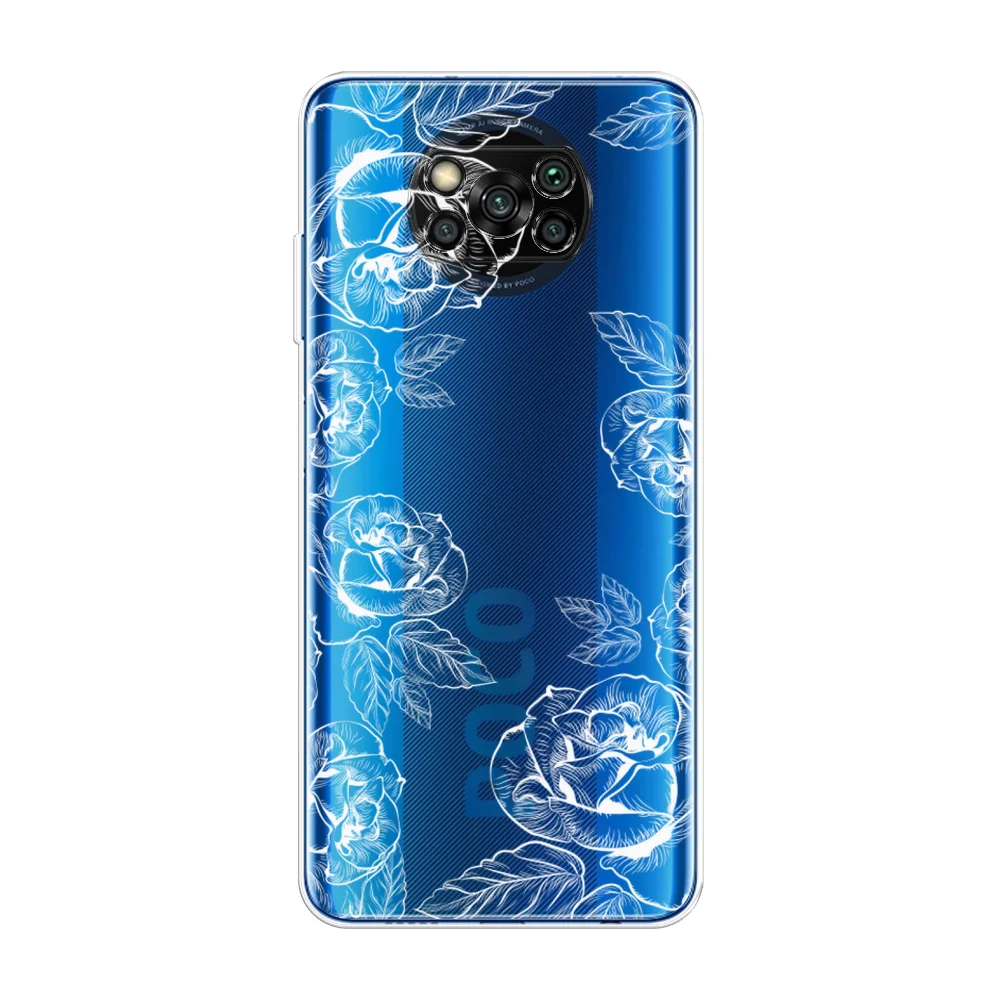 Бежевый меланж силиконовый чехол на Xiaomi Poco X3/X3 Pro / Сяоми Poco X3/Х3 Про прозрачный, с рисунком