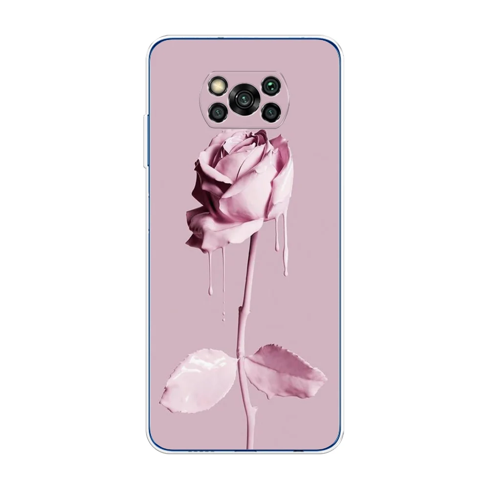 Коралловый меланж силиконовый чехол на Xiaomi Poco X3/X3 Pro / Сяоми Poco X3/Х3 Про прозрачный, с рисунком