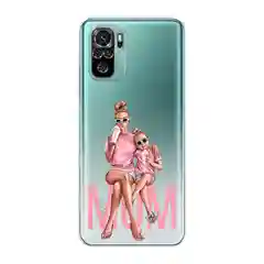 Тёмно-розовый чехол на Xiaomi Redmi Note 10/Note 10S/Poco M5s / Сяоми Редми Нот 10/10С с рисунком