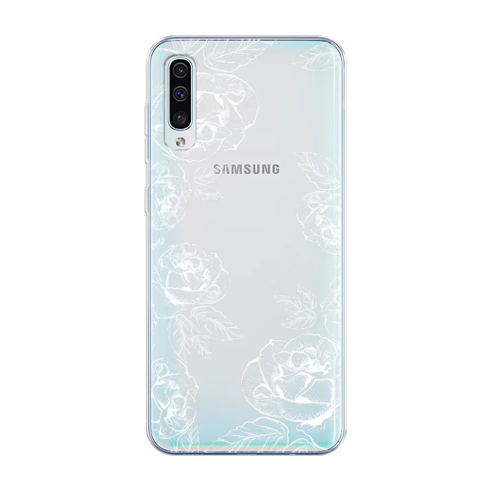 Бежевый меланж силиконовый чехол на Samsung Galaxy A50/A30s / Самсунг А50/А30s прозрачный, с рисунком