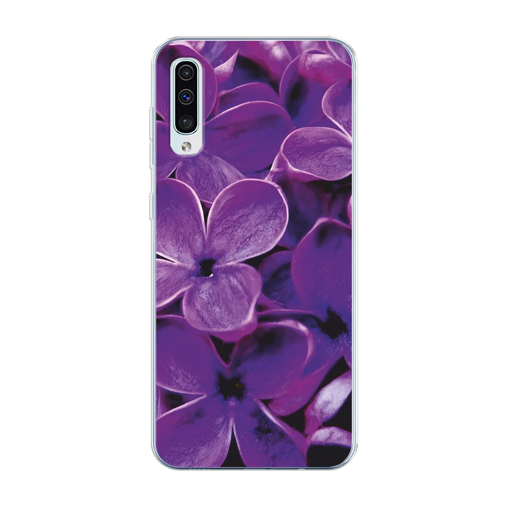 Вишнёвый силиконовый чехол на Samsung Galaxy A50/A30s / Самсунг А50/А30s прозрачный, с рисунком