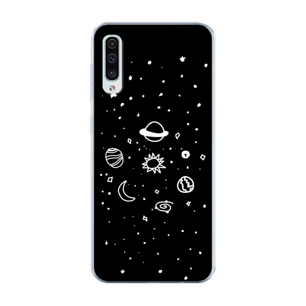 Зеленый силиконовый чехол на Samsung Galaxy A50/A30s / Самсунг А50/А30s прозрачный, с рисунком