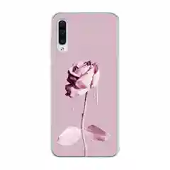 Коралловый меланж силиконовый чехол на Samsung Galaxy A50/A30s / Самсунг А50/А30s прозрачный, с рисунком