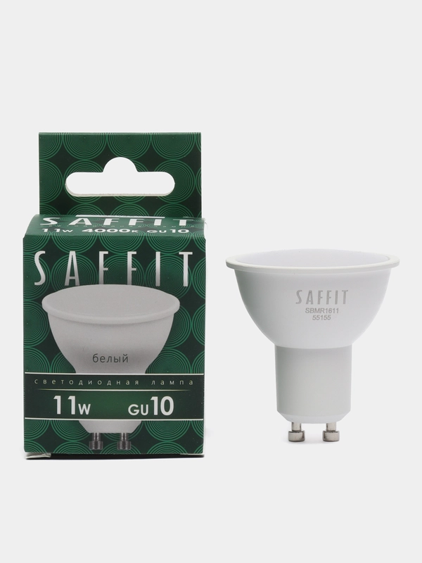 Лампа светодиодная, 11W 230V GU10 4000K MR16, SBMR1611, 55155