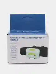 Фонарь налобный светодиодный, работающий от батареек 3*AAA, 3W 1COB, IP44, пластик, TH2300