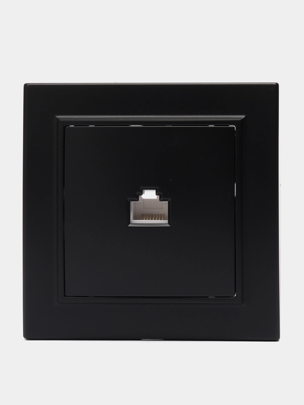 Розетка компьютерная 1-местная RJ-45, серия Эрна, PST00-9007-03, черный