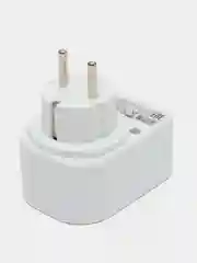 Переходник сетевой с/з (+ 2 USB 2,1А), 250В, 16A, ADP16-24-20, белый