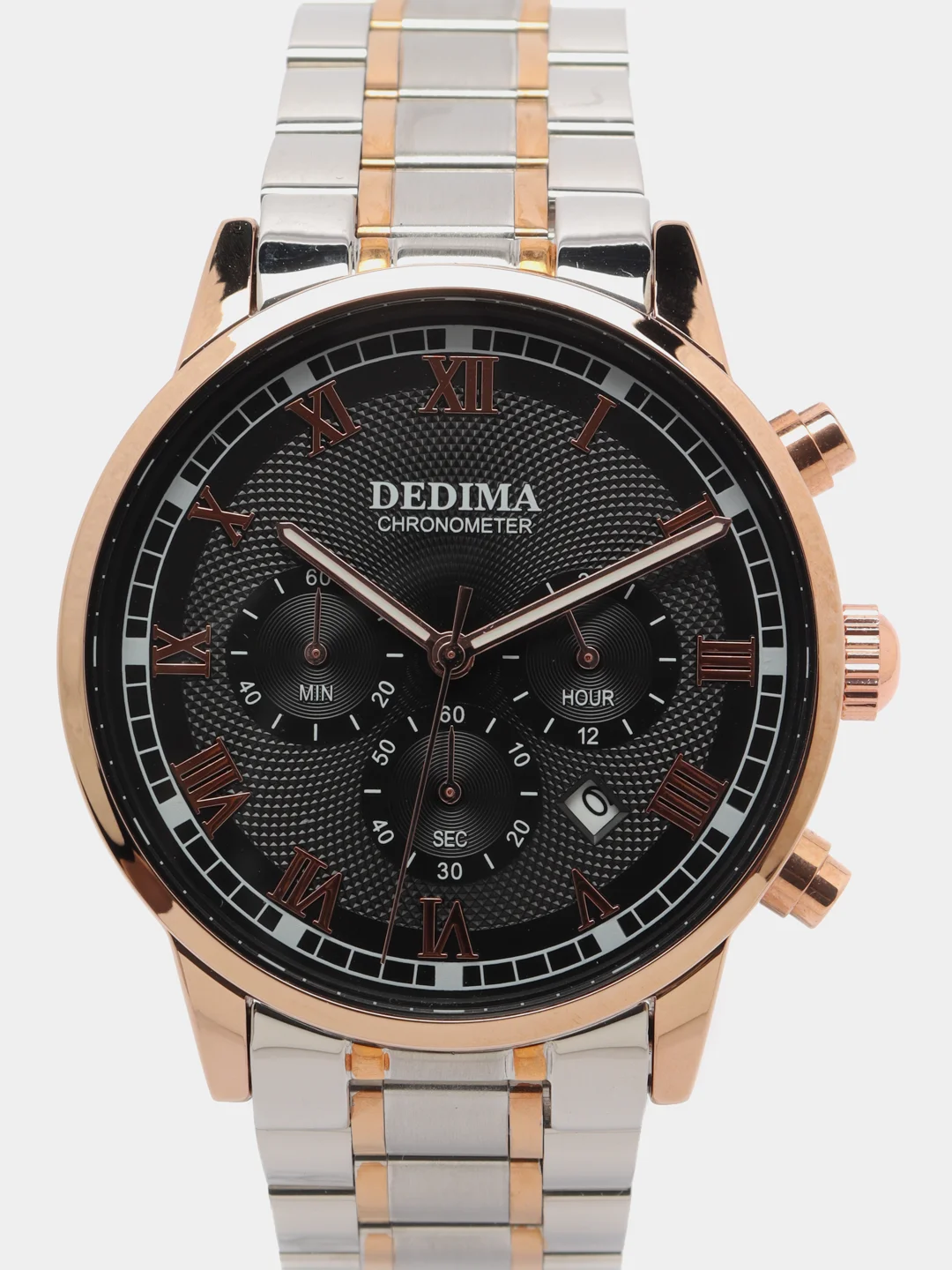 Серый металлик мужские наручные часы Dedima D-156, в подарочной упаковке