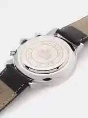 Черный мужские наручные часы Dedima D-159, с кожаным ремешком и хронографом