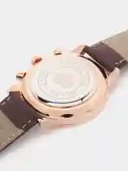 Черный мужские наручные часы Dedima D-156 с кожаным ремешком и хронографом