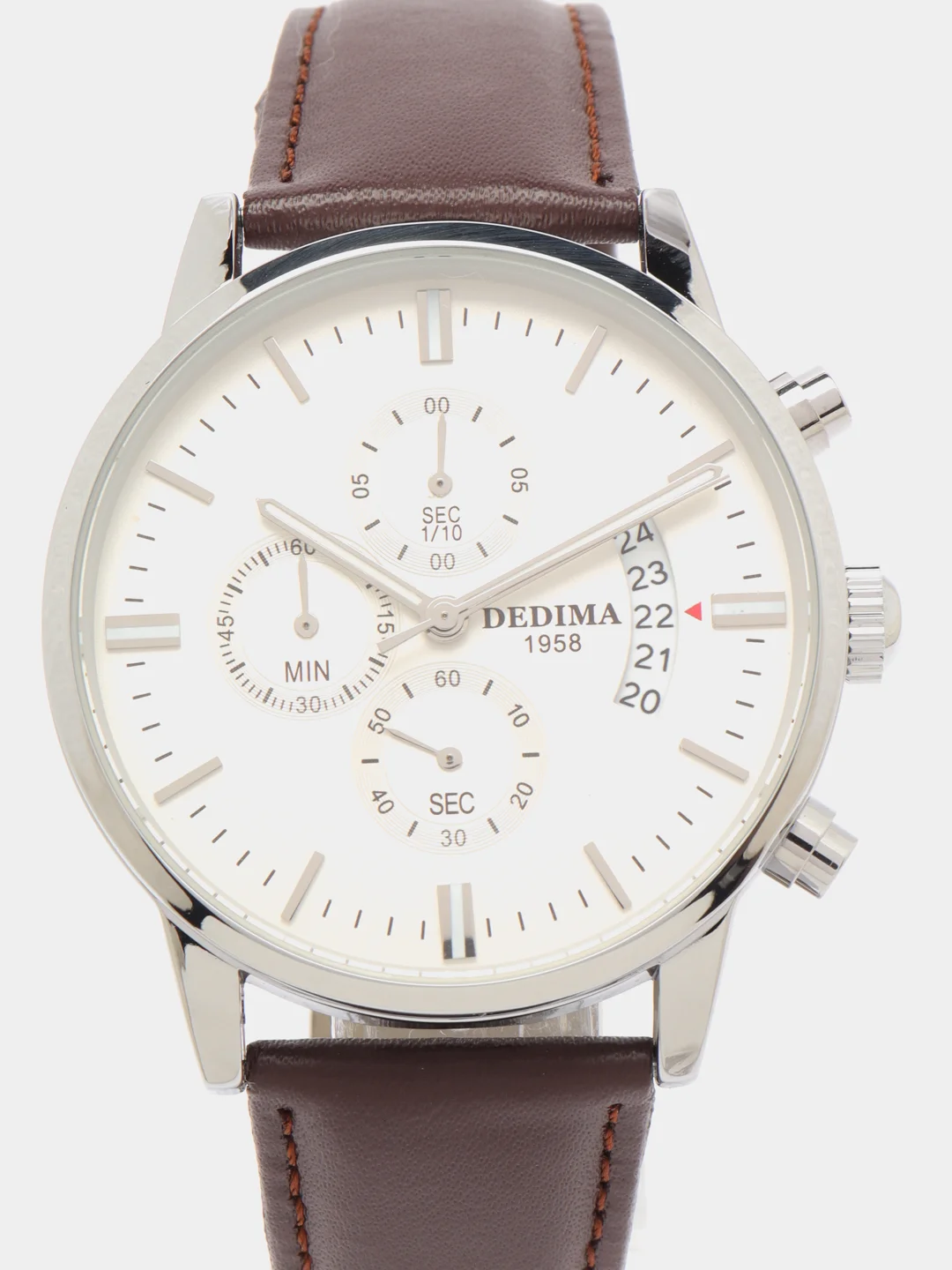 Серебряный мужские наручные часы Dedima D-1018 в подарочной упаковке
