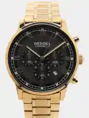 Золотой мужские наручные часы Dedima D-156, в подарочной упаковке