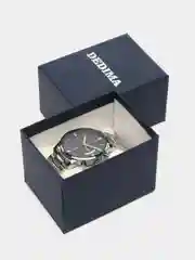 Серый металлик мужские наручные часы DEDIMA D-1018 в подарочной упаковке