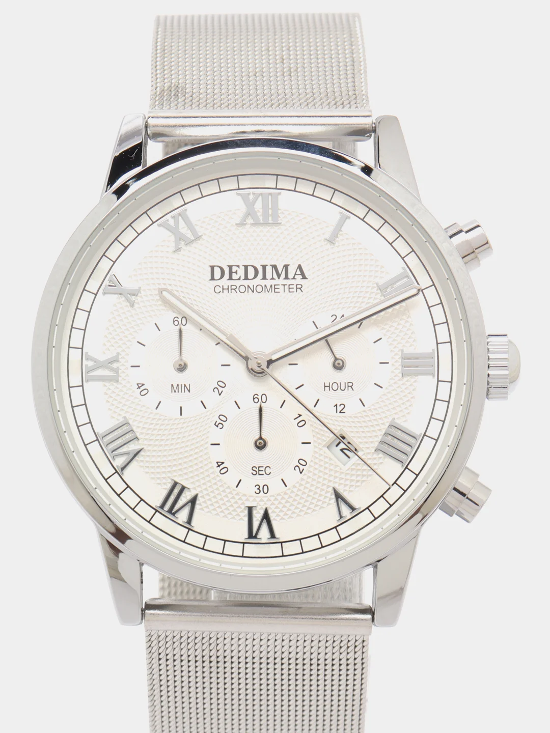 Серый металлик мужские наручные часы Dedima D-156, в подарочной упаковке