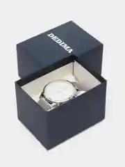 Серый металлик мужские наручные часы Dedima D-156, в подарочной упаковке