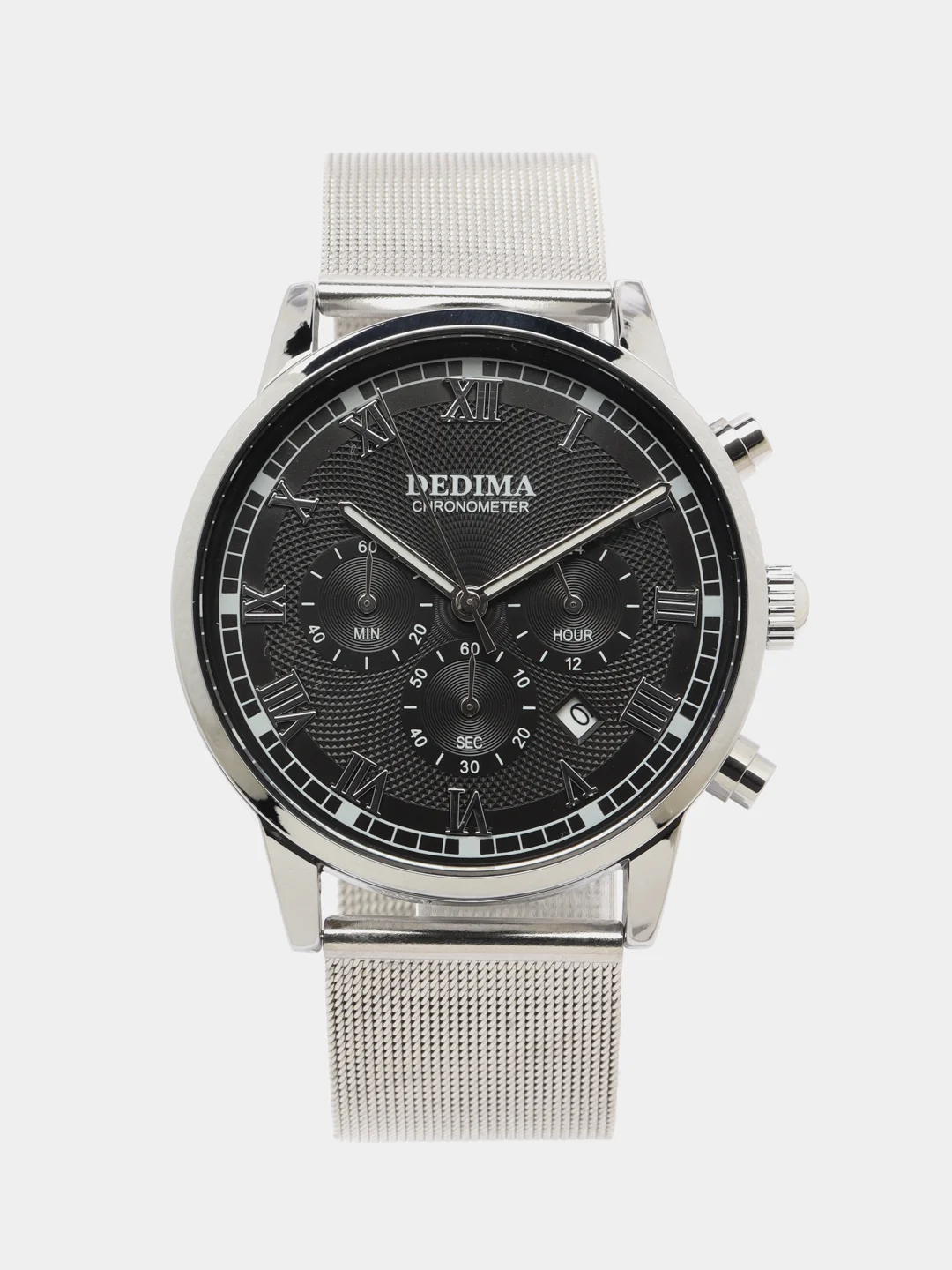 Серебряный мужские наручные часы Dedima D-156, в подарочной упаковке