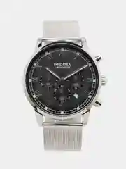 Серебряный мужские наручные часы Dedima D-156, в подарочной упаковке