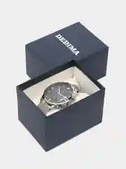 Серый металлик мужские наручные часы Dedima D-1018 в подарочной упаковке