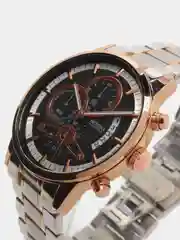 Бронзовый мужские наручные часы Dedima D-159 с металлическим браслетом и хронографом