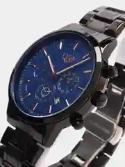 Темно-синий мужские наручные часы Lige LG9877 c хронографом, в подарочной упаковке