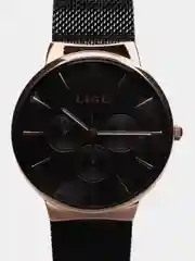 Хром мужские наручные часы Lige 9868 с хронографом в подарочной упаковке