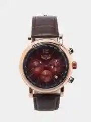 Коричневый наручные часы Lige LG8927 с хронографом, в подарочной упаковке