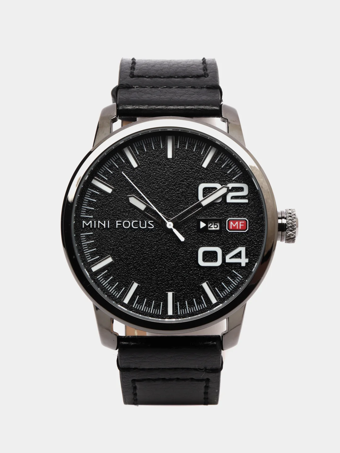 Черный мужские наручные часы Mini Focus MF0022G, с календарём, в подарочной упаковке