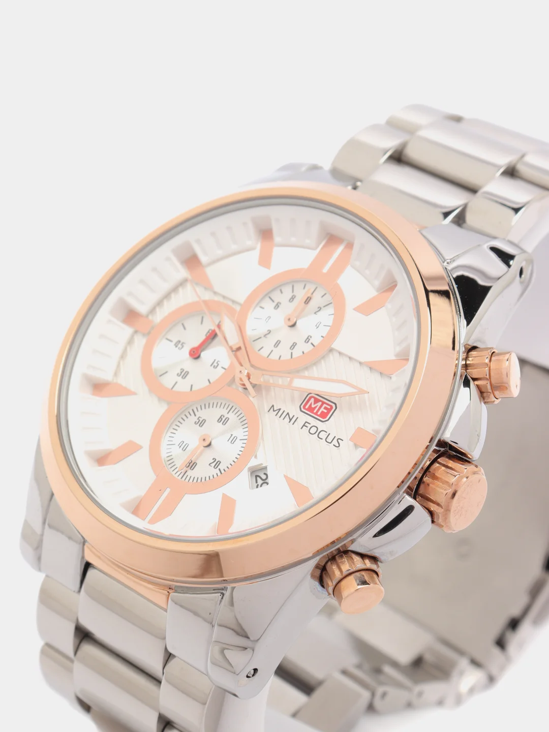 Серебряный мужские наручные часы Mini Focus MF0134G, с хронографом, в подарочной упаковке
