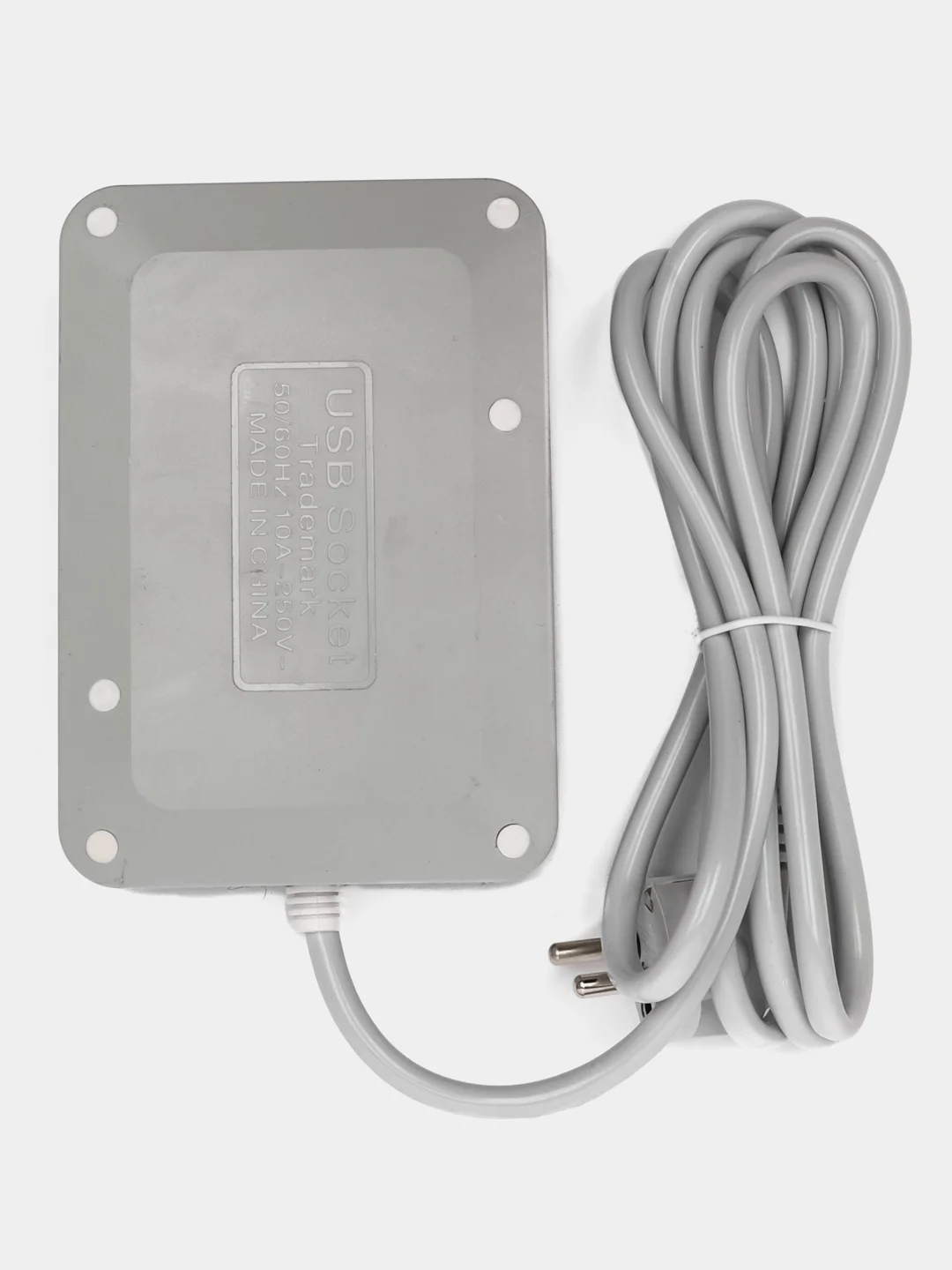 Черный сетевой фильтр (удлинитель) 2 м с USB портом + 4 розетки