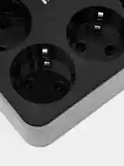 Черный сетевой фильтр (удлинитель) 2 м с USB портом + 4 розетки