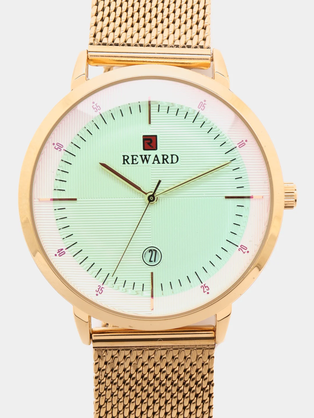 Золотой мужские наручные часы Reward RD62015M с календарем, в подарочной упаковке