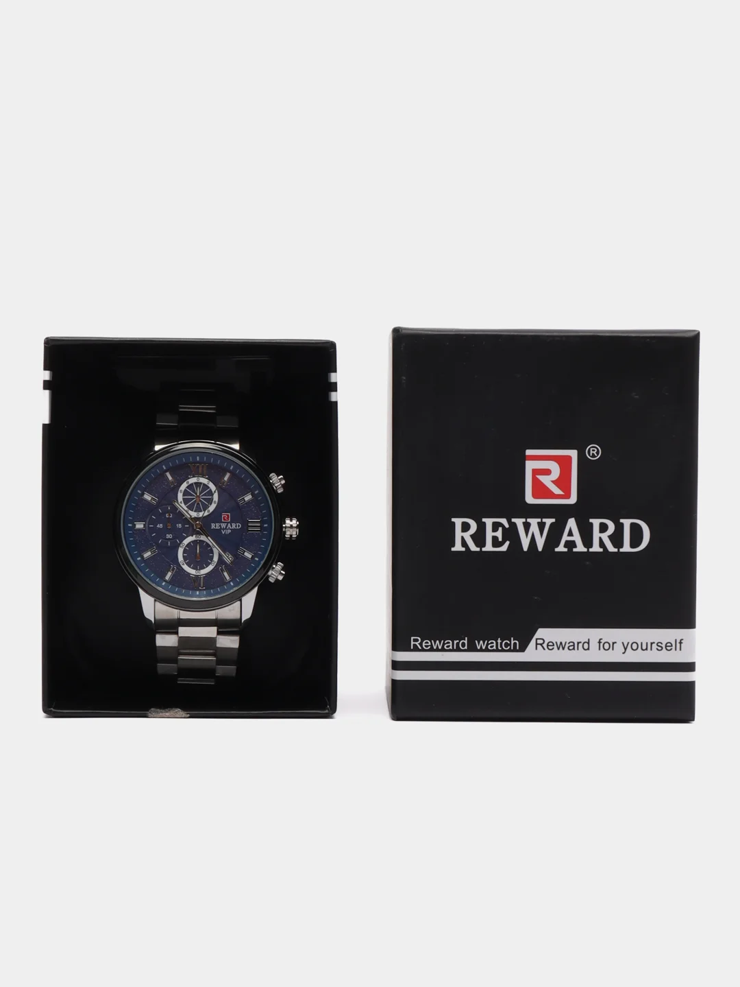 Серебряный мужские наручные часы Reward RD81066M с хронографом, в подарочной упаковке