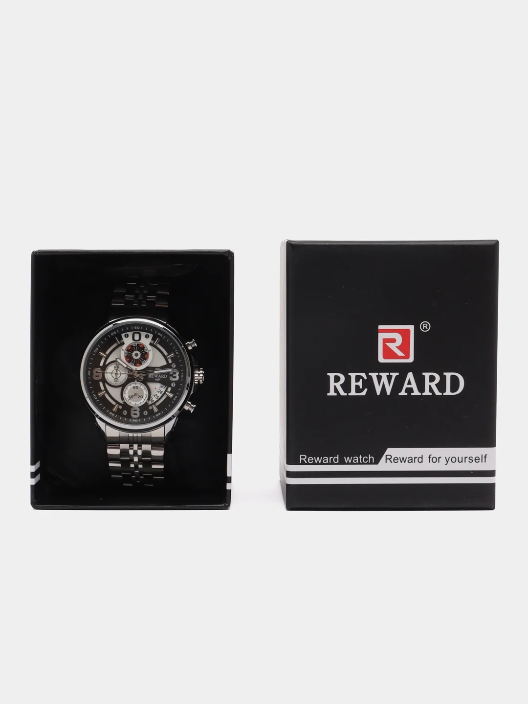 Серебряный мужские наручные часы Reward RD81057M с хронографом, в подарочной упаковке